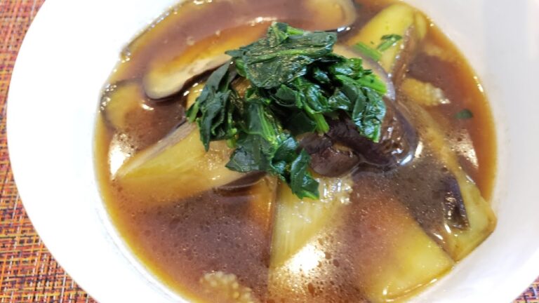 とろとろ！揚げないナスの煮びたし🍆