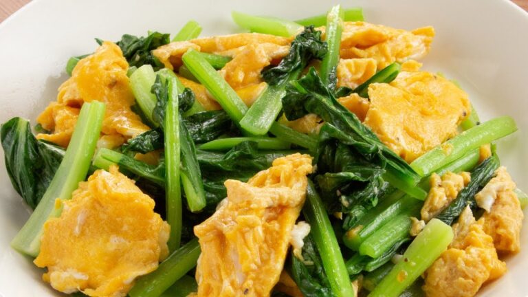 小松菜ふわふわ卵炒め