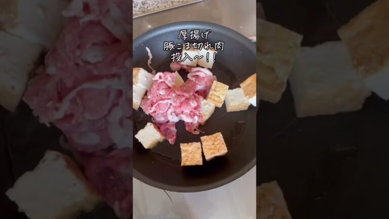 絶品！厚揚げと豚こまの甘酢焼き♡