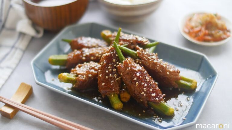 ひき肉をこねずにそのまま！まるごと オクラの ギュッと 焼き のレシピ 作り方