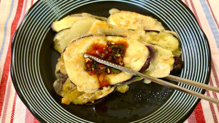 茄子のチヂミ【ヤンニョンジャンレシピ付き】