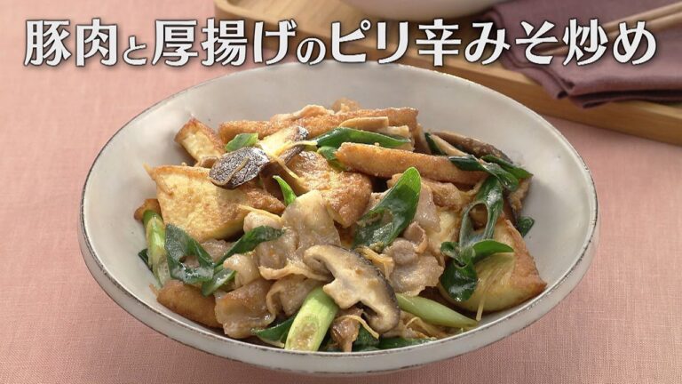 豚肉と厚揚げのピリ辛みそ炒め（2024年3月12日放送）【３分クッキング公式】