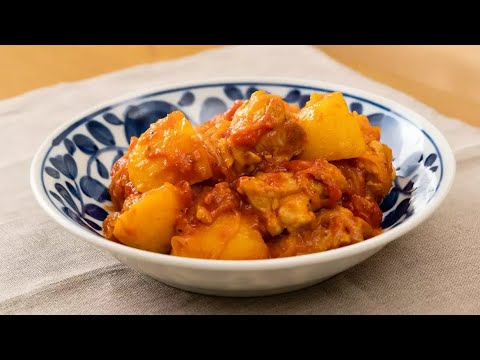 鶏もも肉とじゃがいものトマト煮