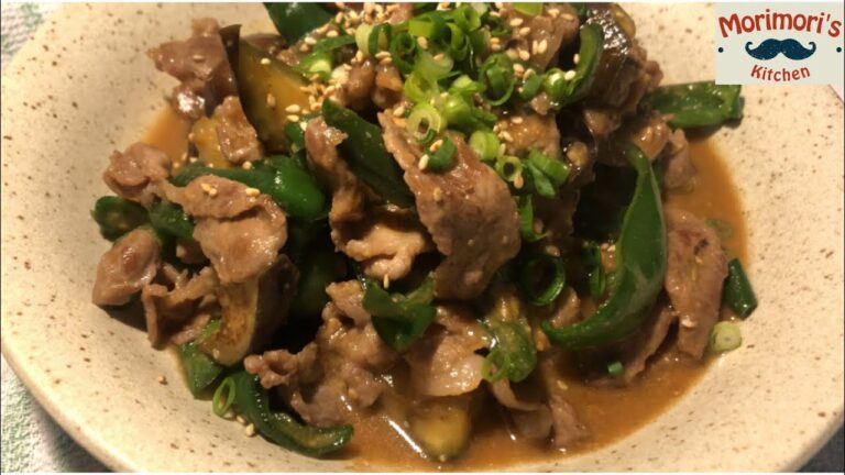 【ご飯泥棒】豚肉なすピーマンの味噌炒め 2人前 　料理vlog