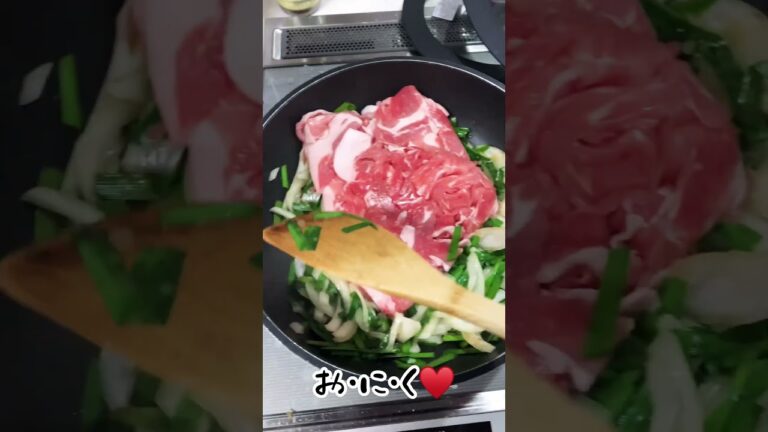 男性大好きニラ豚キムチそうめん