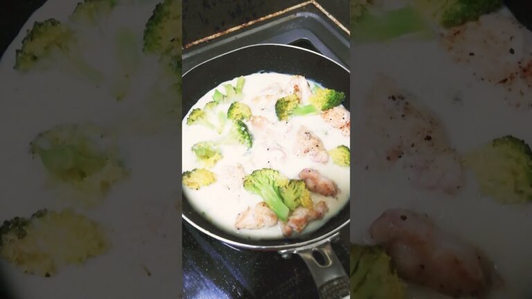 生涯現役実現朝食メニュー①鶏むね肉とブロッコリーのチーズクリーム煮♪