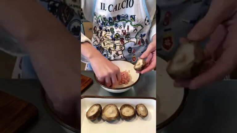 火を使わない　しいたけの肉詰め