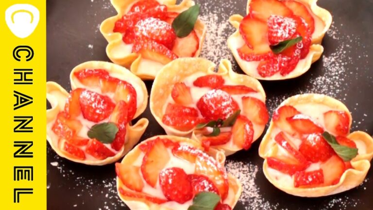 いちごクリームチーズタルトを餃子の皮で作ろう♡ Let's make strawberry cream cheese tart♡