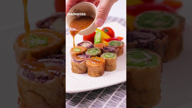 彩りばっちり！お弁当にもおすすめ♪くるくる肉巻き野菜 #shorts