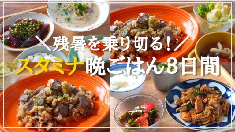 【3日間の夕飯献立】残暑を乗り切るスタミナ晩ごはん献立３日間/ガーリックライス/豚キムチ/ニラたれ