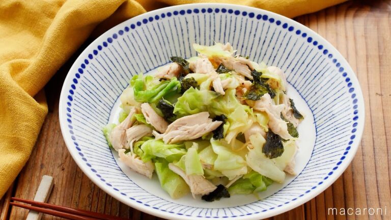 【キャベツとささみのナムル】やみつきになる副菜！レンジで完成♪海苔がアクセントに｜macaroni（マカロニ）