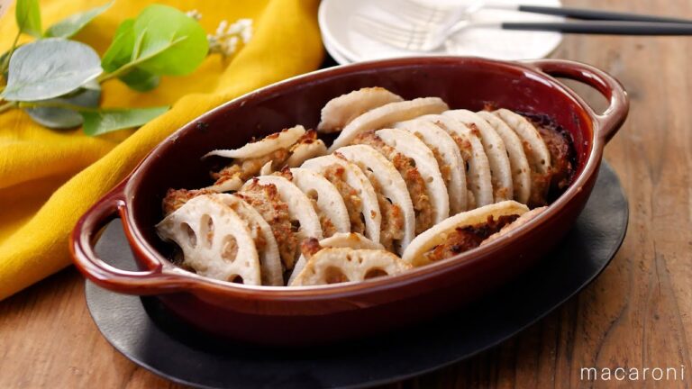 【れんこんと豚ひき肉のはさみ焼き】レンジとトースターで作る！一つずつはさみ焼きを作るより簡単♪｜macaroni（マカロニ）
