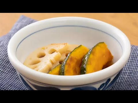 かぼちゃとれんこんのさっぱり焼きびたし