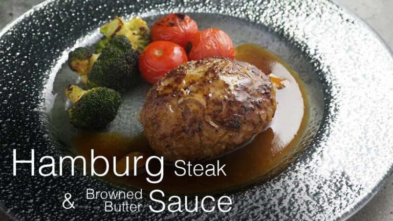 ハンバーグと焦がしバター醤油ソースを30年前の記憶で作る／パパご飯／Hamburg Steak & Browned butter sauce