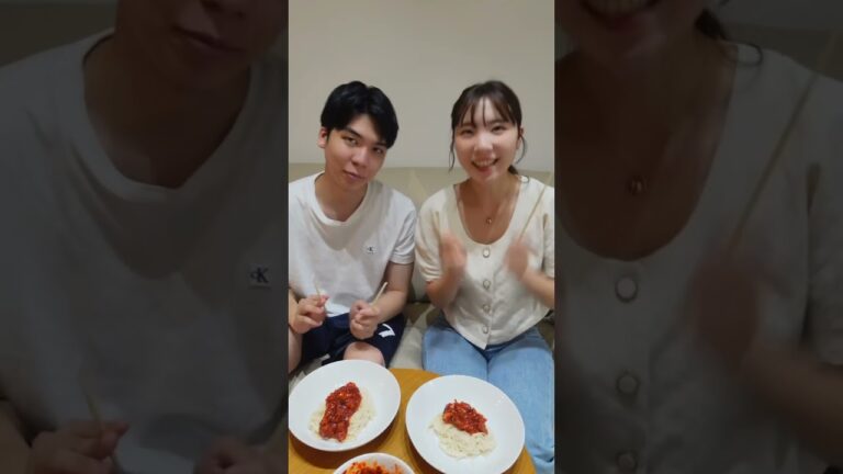 韓国風激辛そうめん作ってたべてみたw#日韓夫婦 #日韓カップル #韓国人彼女 #韓国料理