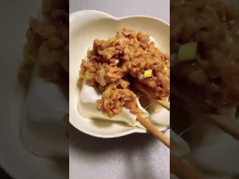 納豆とネギのピリ辛冷奴#shorts