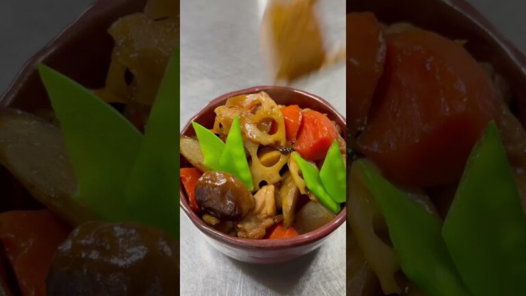 女将の筑前煮 Chikuzenni Simmered Root Vegetables with Chicken #shorts