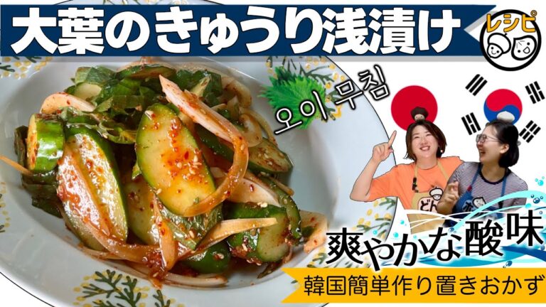 【韓国人がささっと作るきゅうりレシピ】簡単作り置き、大葉と胡瓜の浅漬け