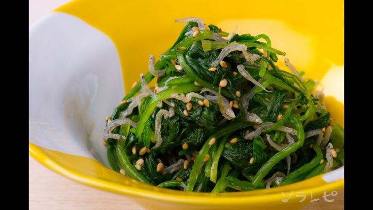 数秒でわかる「ほうれん草の胡麻じゃこ和え」の作り方