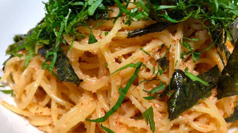 【大葉マシマシ】和風明太子スパゲティ作りました