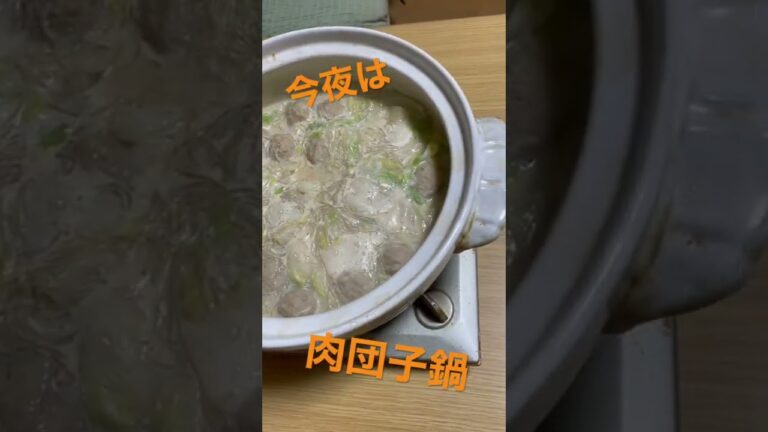 晩ご飯【肉団子鍋】肉団子と白菜と春雨です