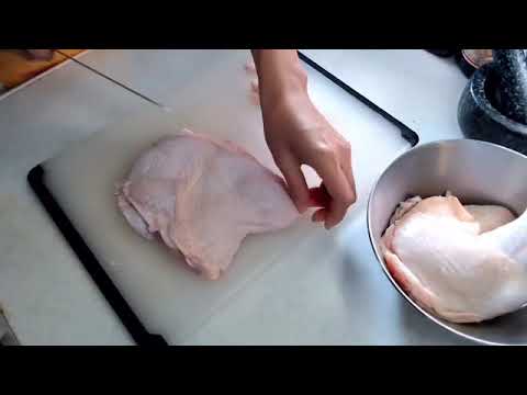 ガイヤーンの鳥もも肉の処理方法