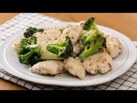 鶏むね肉とブロッコリーの粒マスタードマヨ炒め