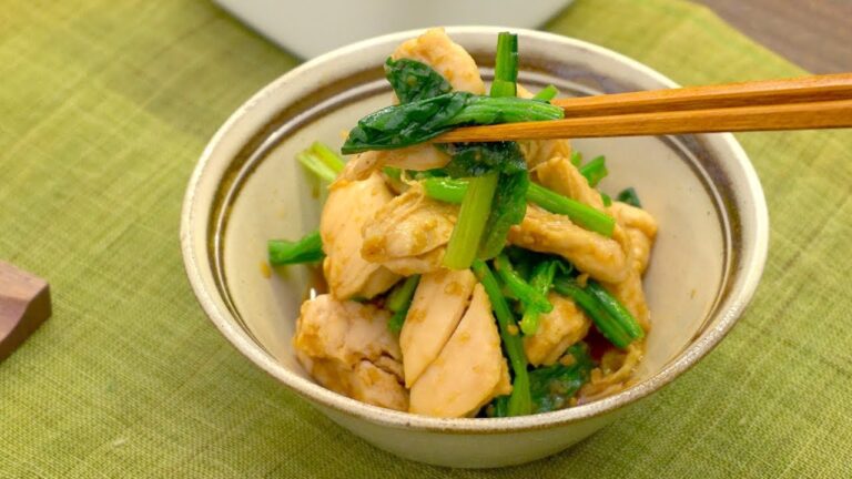 栄養補給に！ささみとほうれん草のごま和え