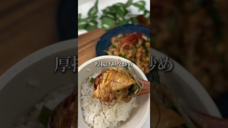 『厚揚げ坦々炒め』※詳しいレシピはInstagramに載せています🍳　#15分レシピ #時短レシピ #豚ひき肉#厚揚げ#ニラ#もやし#坦々炒め #男子飯