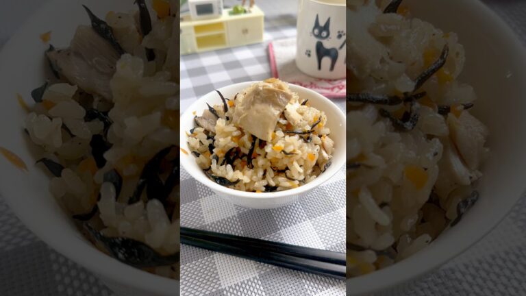 【鶏とひじきの炊き込みご飯】 ぶんぶんチョッパーで包丁いらず✨️#shortscooking #簡単レシピ #炊き込みご飯
