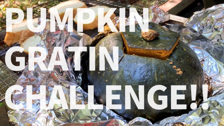 【アウトドア飯】丸ごとかぼちゃグラタン作ってみた。 -whole pumpkin gratin- #Shorts