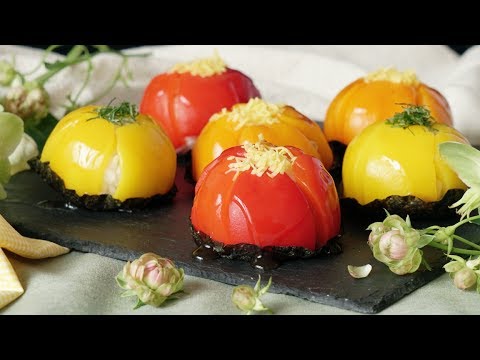 【いろどり華やか】カラフルピーマンのフラワー手まり寿司