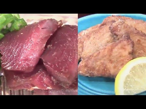 酔っぱらいガツオ オクラ添え & 竜田揚げ