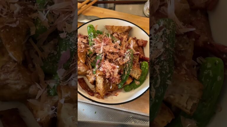 【10分で完成】厚揚げとししとうのおかか醤油【自炊日記】 #Shorts