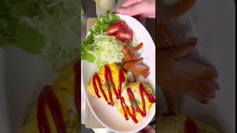 レンジだけで簡単オムライスの完成