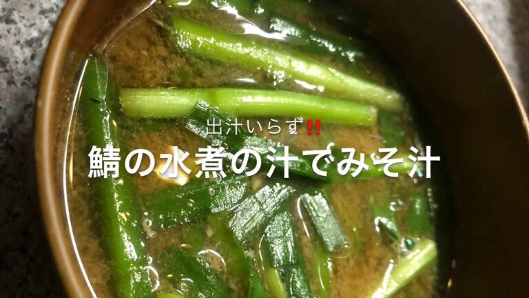 簡単！無駄無しレシピ！鯖の水煮缶の汁でみそ汁を作って見た‼️生姜も沢山入れたので免疫力も向上‼️