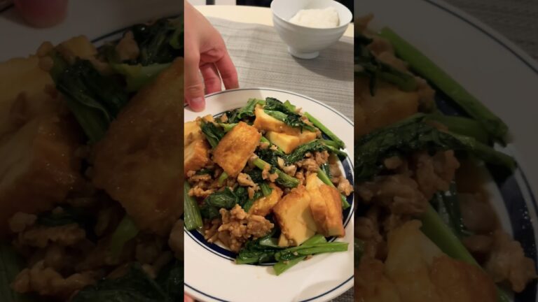ひき肉と厚揚げのオイスター炒めな晩ごはん。#男子ご飯 #料理男子 #料理勉強中 #おうちごはん #クッキングラム #自炊男子 #よるごはん日記 #暮らしを楽しむ