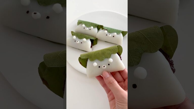 レンジで簡単！しろくま柏餅✨