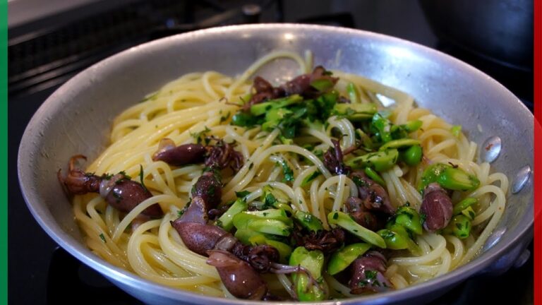【春に食べたいパスタ】そら豆とホタルイカのパスタ！【Spaghetti con Calamaretti e Fave】