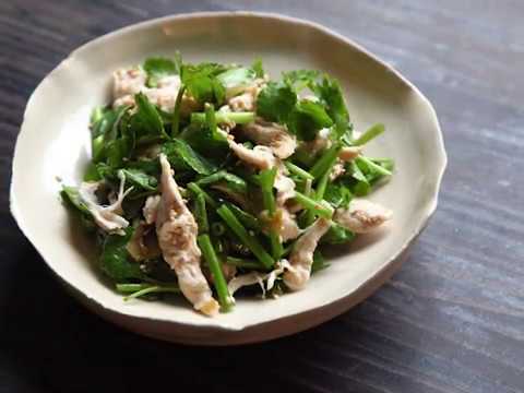 大分市産品を使ったレシピ（せりとささみのザーサイ和え）