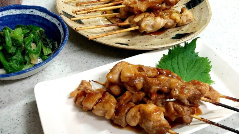 【簡単家庭料理】焼き鳥！お家でカンタン居酒屋気分！フライパンでささっと…ほうれん草のお浸し・もやしの和え物！