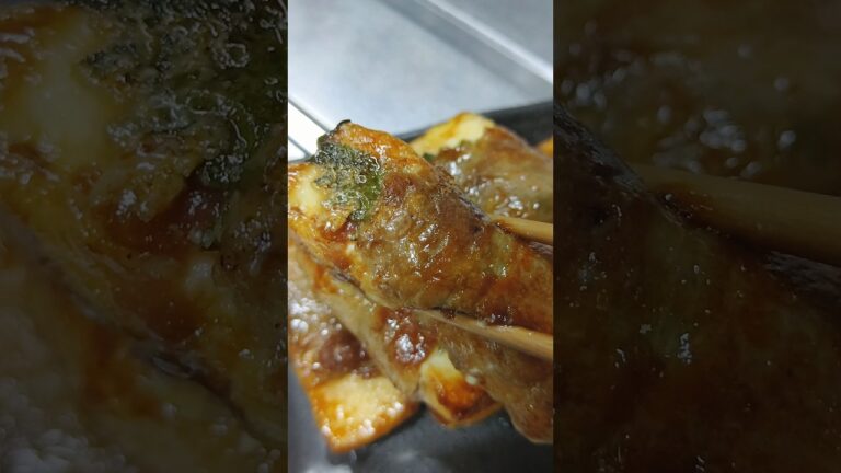 【巻いて焼くだけ】厚揚げでコクうまさっぱり肉巻き #shorts
