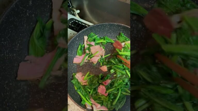 晩ご飯のおかず【ほうれん草とベーコンのバター醤油炒め】