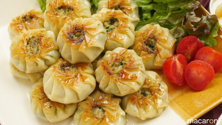 両面パリッとジューシー！お花の「エビにらまんじゅう」のレシピ・作り方