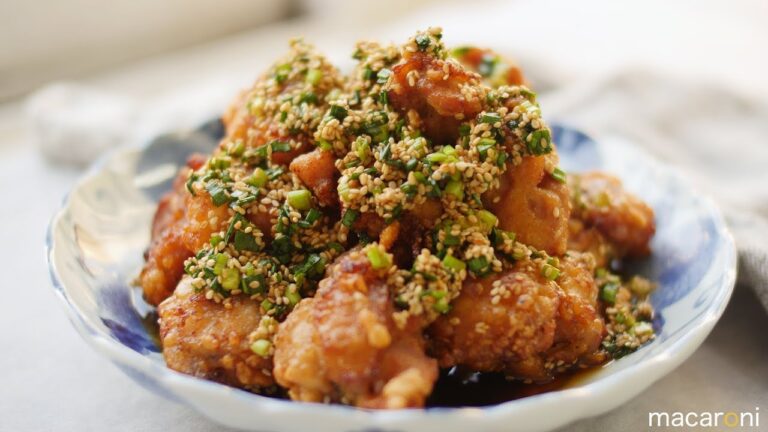甘酸っぱいネギだくタレが決め手！ 鶏 唐揚げの 黒酢 ゴマ だれ のレシピ 作り方