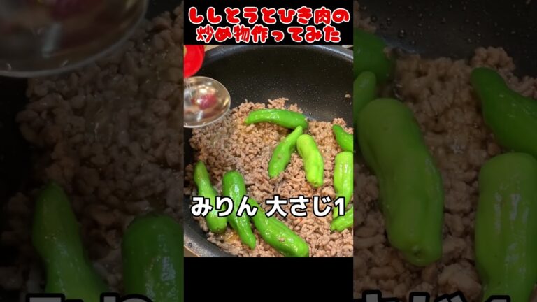 ししとうとひき肉の炒め物作ってみた【簡単おつまみ】 #料理男子 #自炊 #food