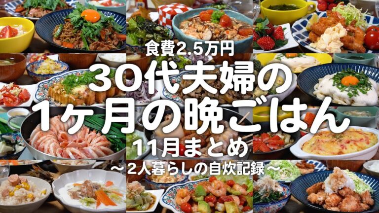 築50年戸建てに住むゆる節約夫婦の1ヶ月の晩ご飯まとめ｜2人暮らしの自炊記録【11月】