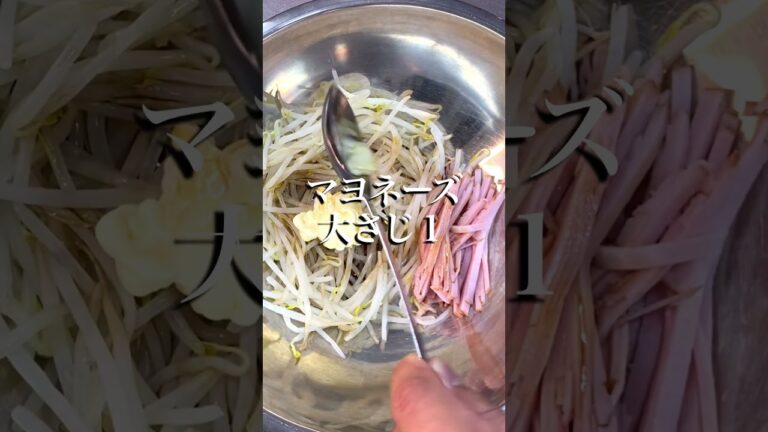 超簡単！さっぱりもやしのマヨネーズサラダ！安くてうまい！おつまみにも！