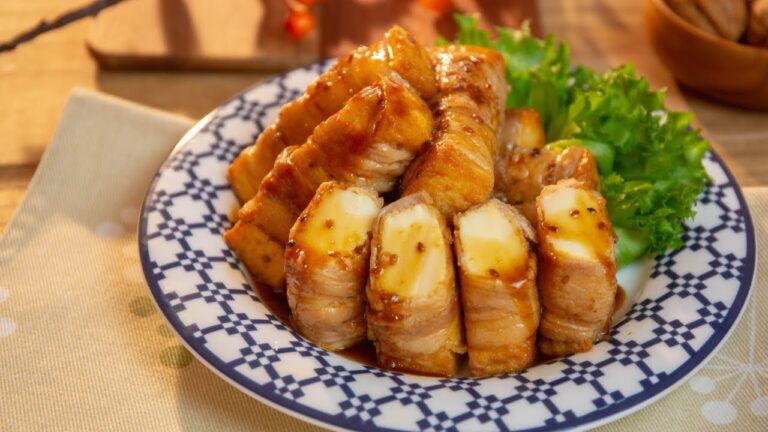 厚揚げの豚肉巻き