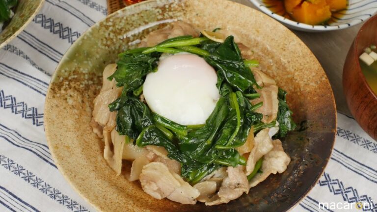 10分で簡単どんぶり！ ほうれん草と 豚バラ肉で 濃厚 バターの ポパイ 丼 のレシピ 作り方